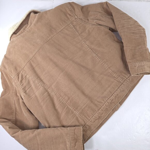 REACTION KENNETH COLE TAN CORDUROY JACKET WOMEN'S SIZE LARGE SNAP BUTTON POCKETS - Picture 2 of 16